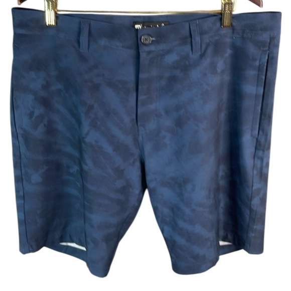 Travis Matthew Mens Dock Head Shorts Blue Black Flat Front Golf Performance 38 - Picture 2 of 11